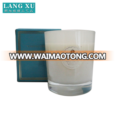 LXFJ001 size 7.2x8.5cm wax 130g burning time 21hours metallic color scented paraffin candle in glass jar