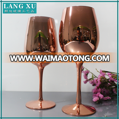 2017 new glassware custom electro plating rose gold red wine glass